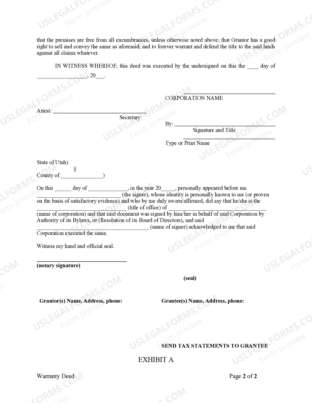 Preview Warranty Deed from Corporation to Corporation