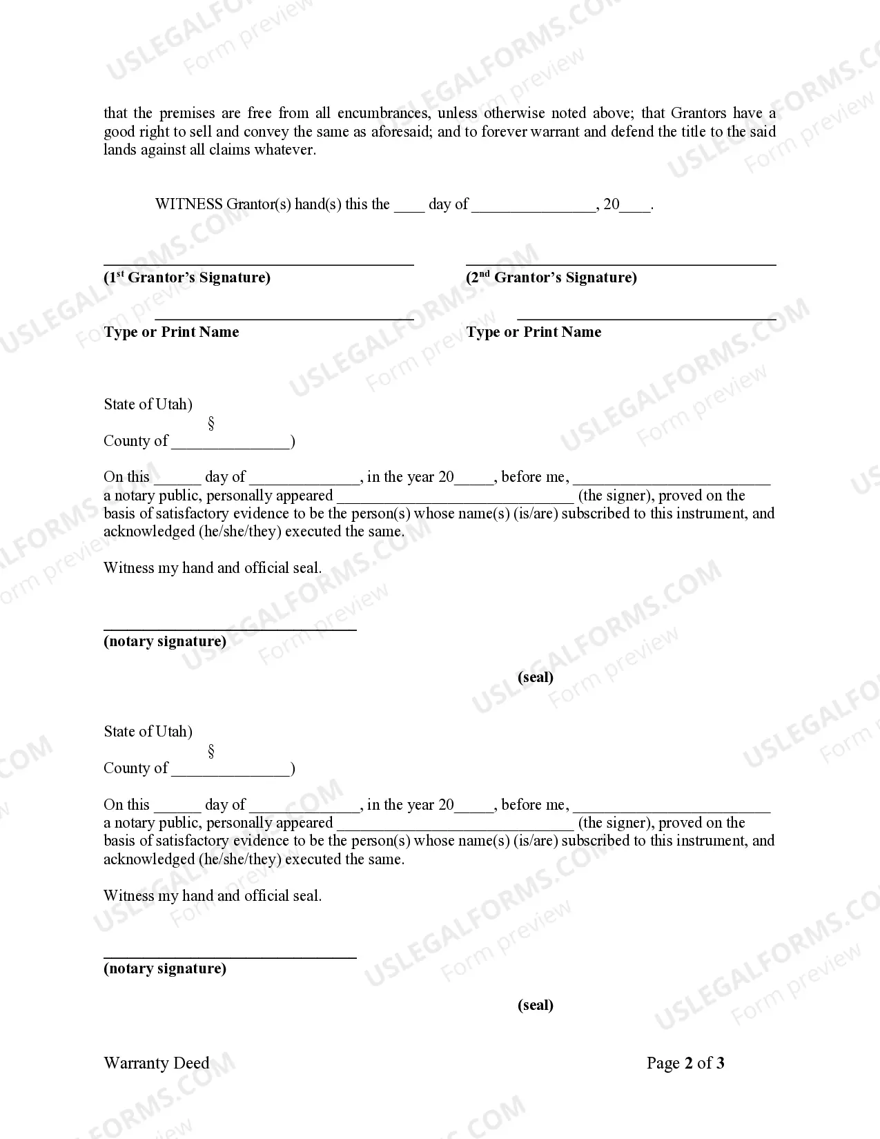 Preview Warranty Deed from Husband and Wife to a Trust