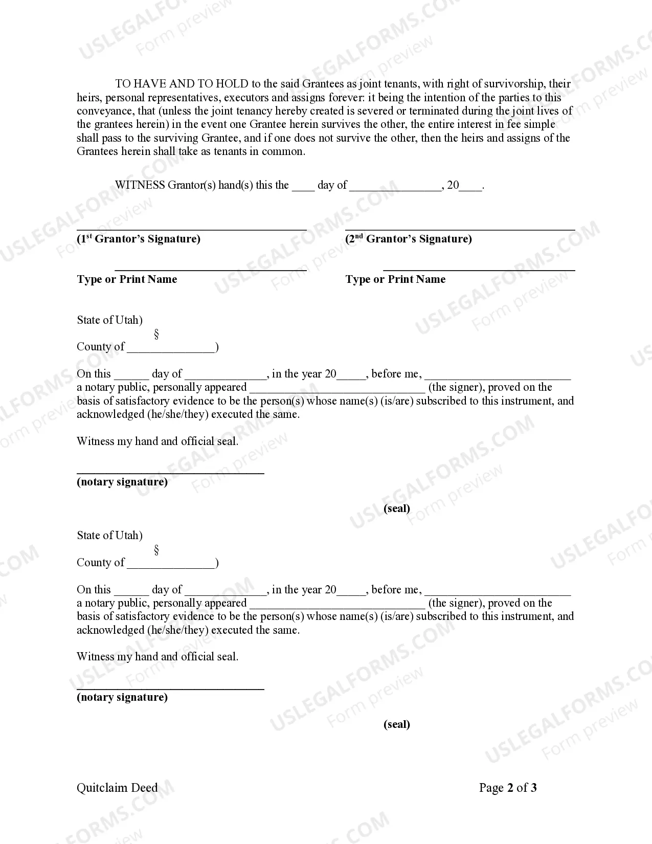 Preview Quitclaim Deed from Husband and Wife to Husband and Wife