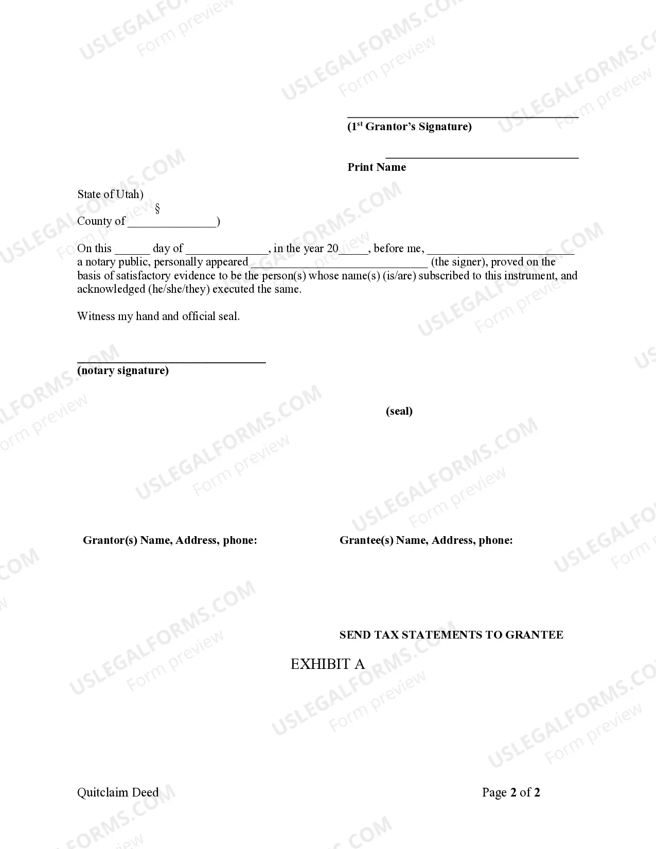 Preview Quitclaim Deed from Individual to Trust