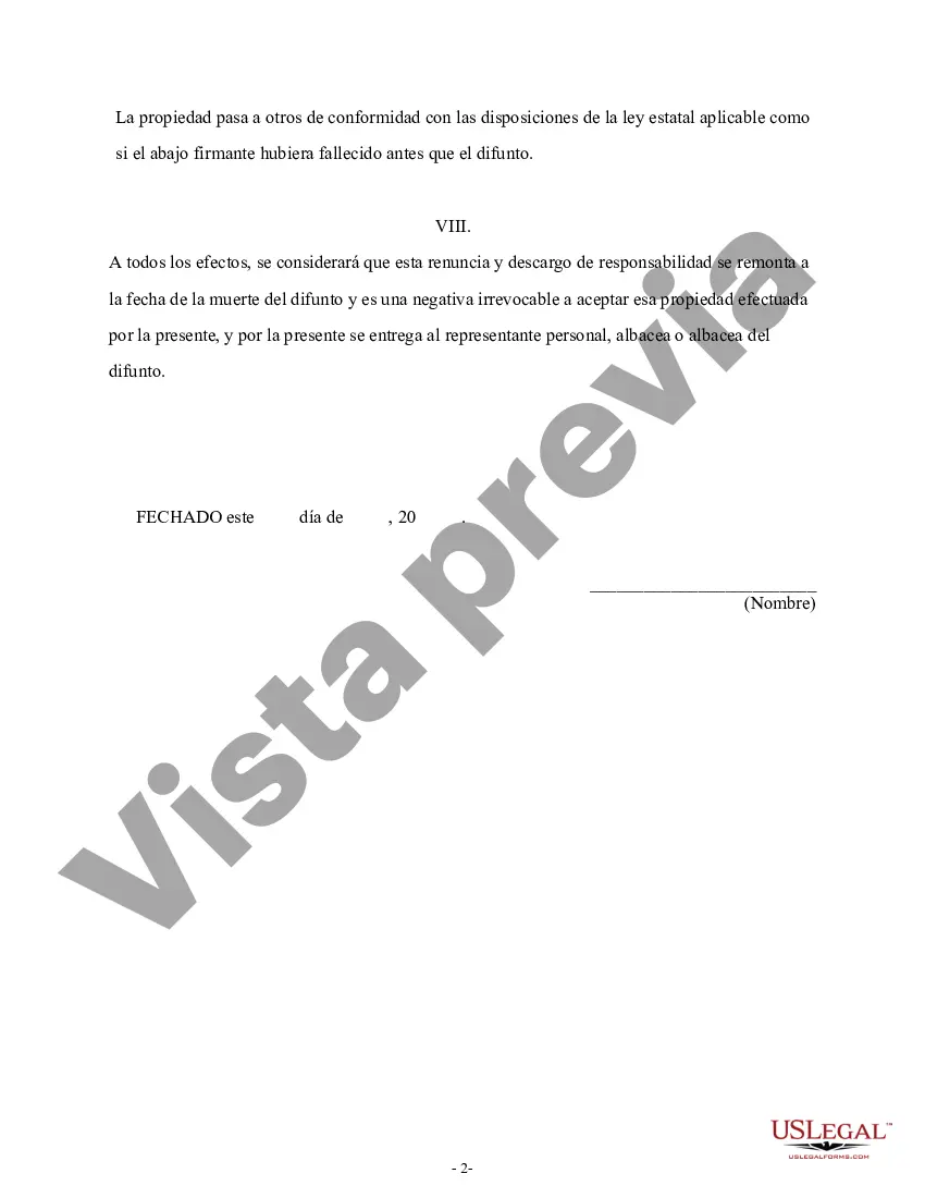 Preview Renuncia y renuncia de tenencia conjunta o interés de tenencia