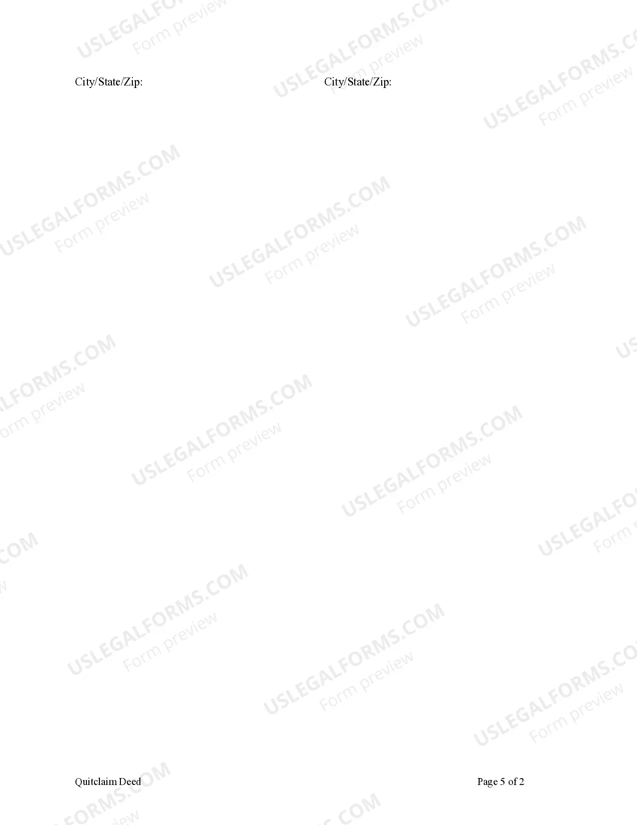 Preview Quitclaim Deed - Two Individuals to One Individual