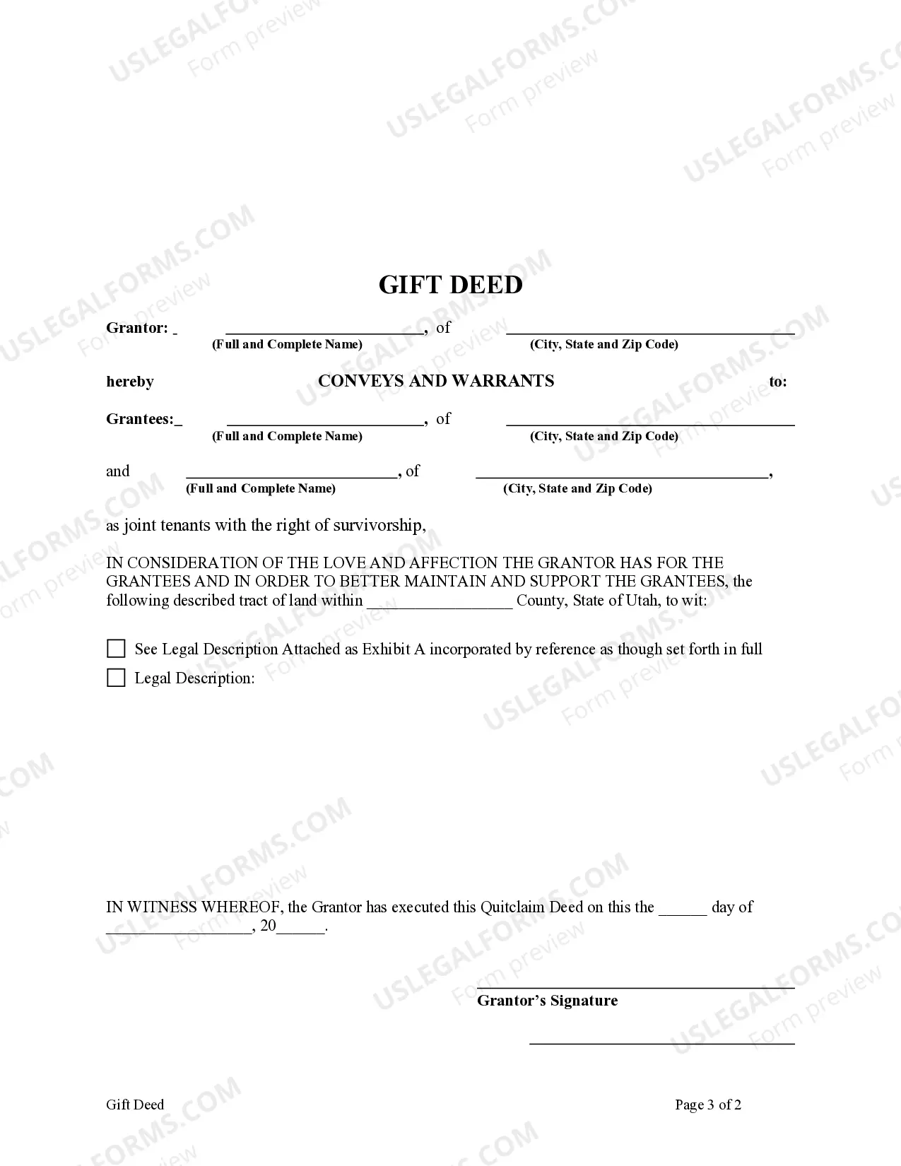 Preview Gift Deed from One Individual to Two Individuals