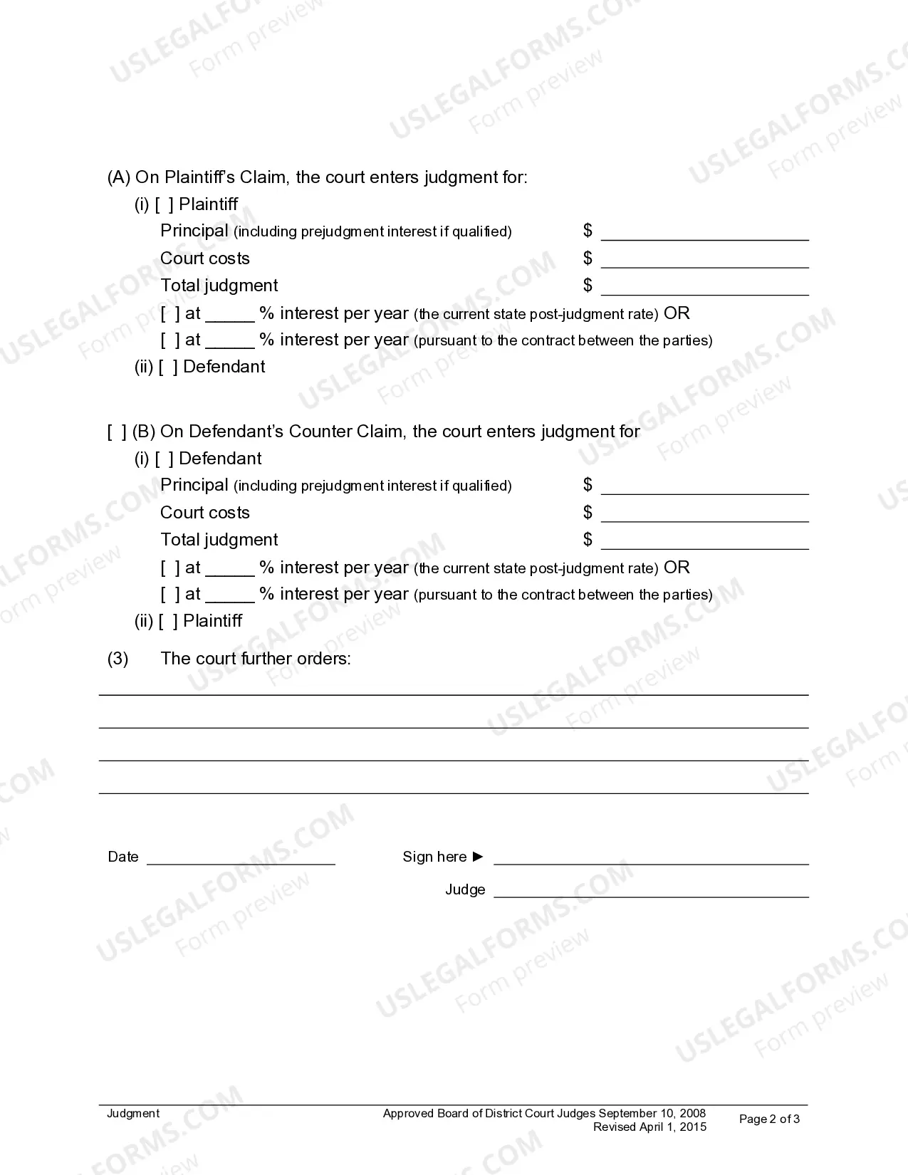 Preview Small Claims Judgment