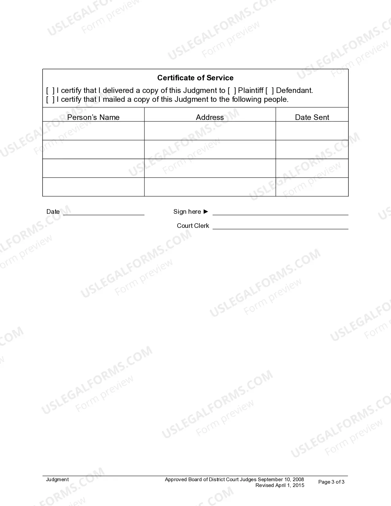 Preview Small Claims Judgment