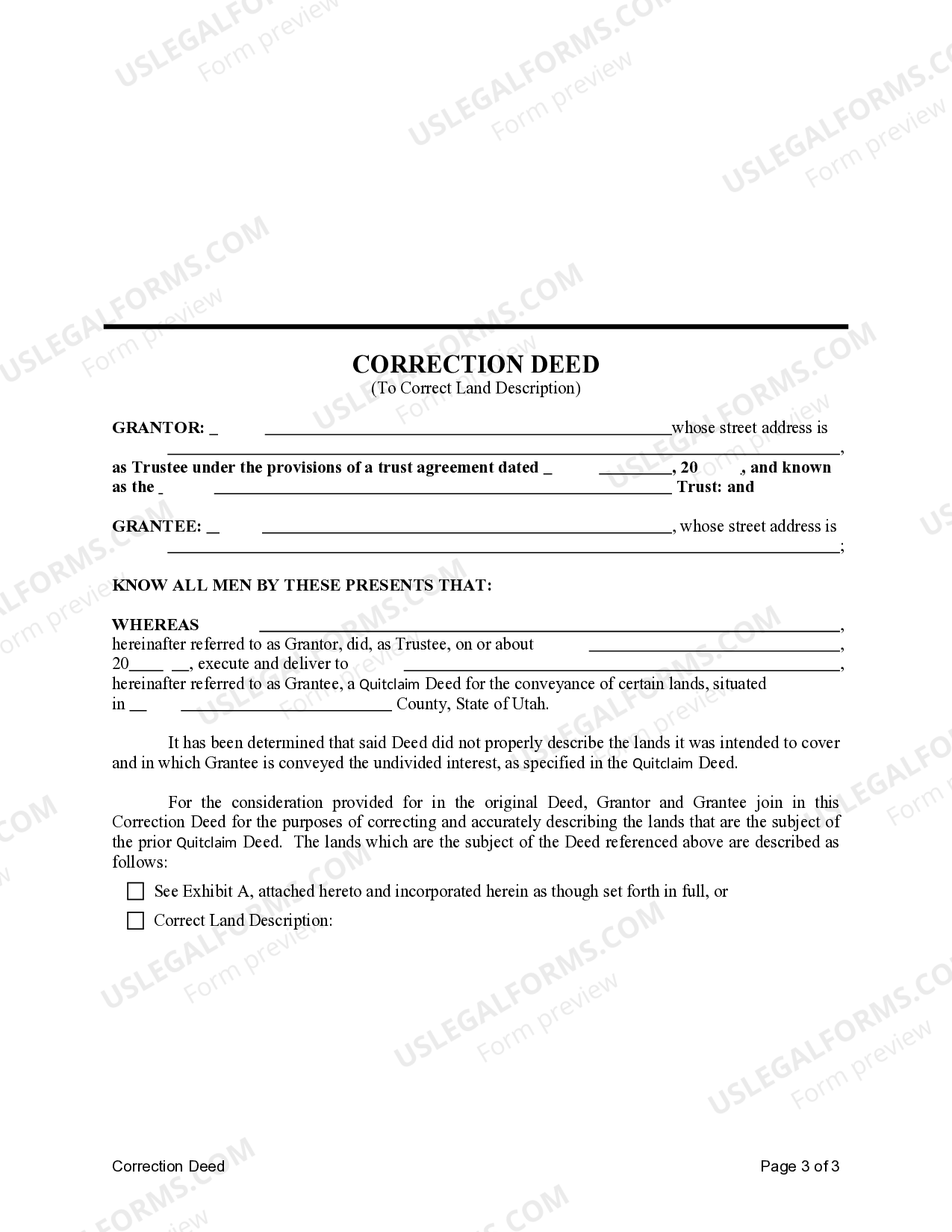 Utah Deed Of Trust Trustee Requirements US Legal Forms