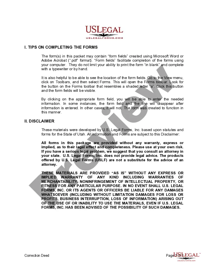 Get Correction Deed - Trust to an Individual Preview Correction Deed - Trust to an Individual