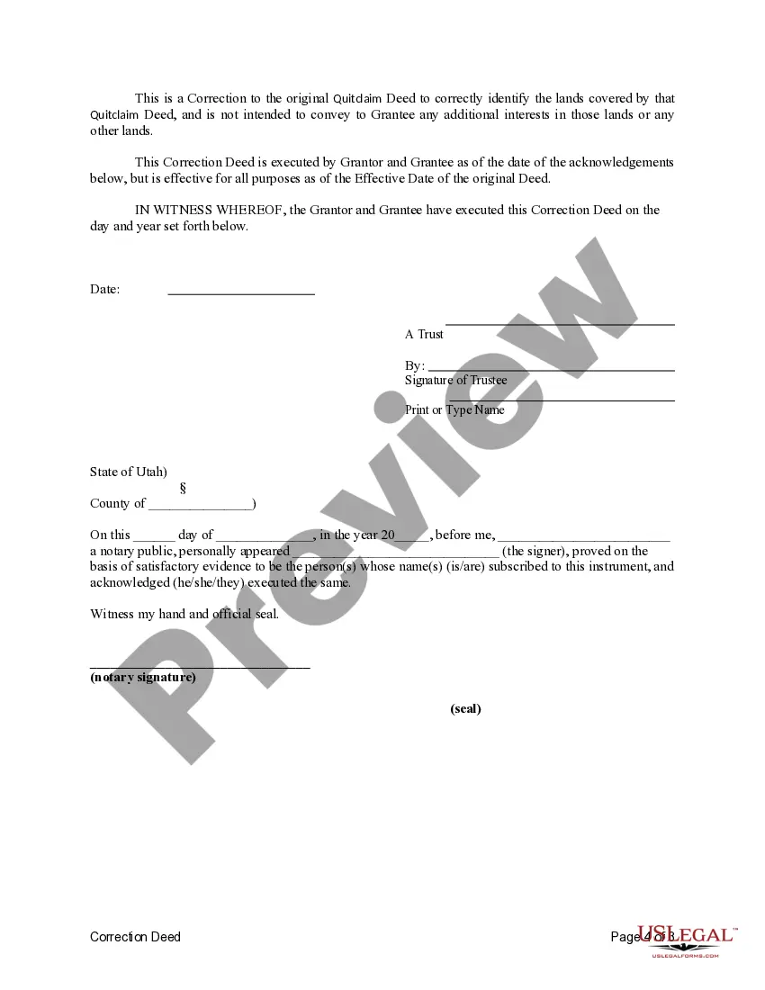 Get Correction Deed - Trust to an Individual Preview Correction Deed - Trust to an Individual