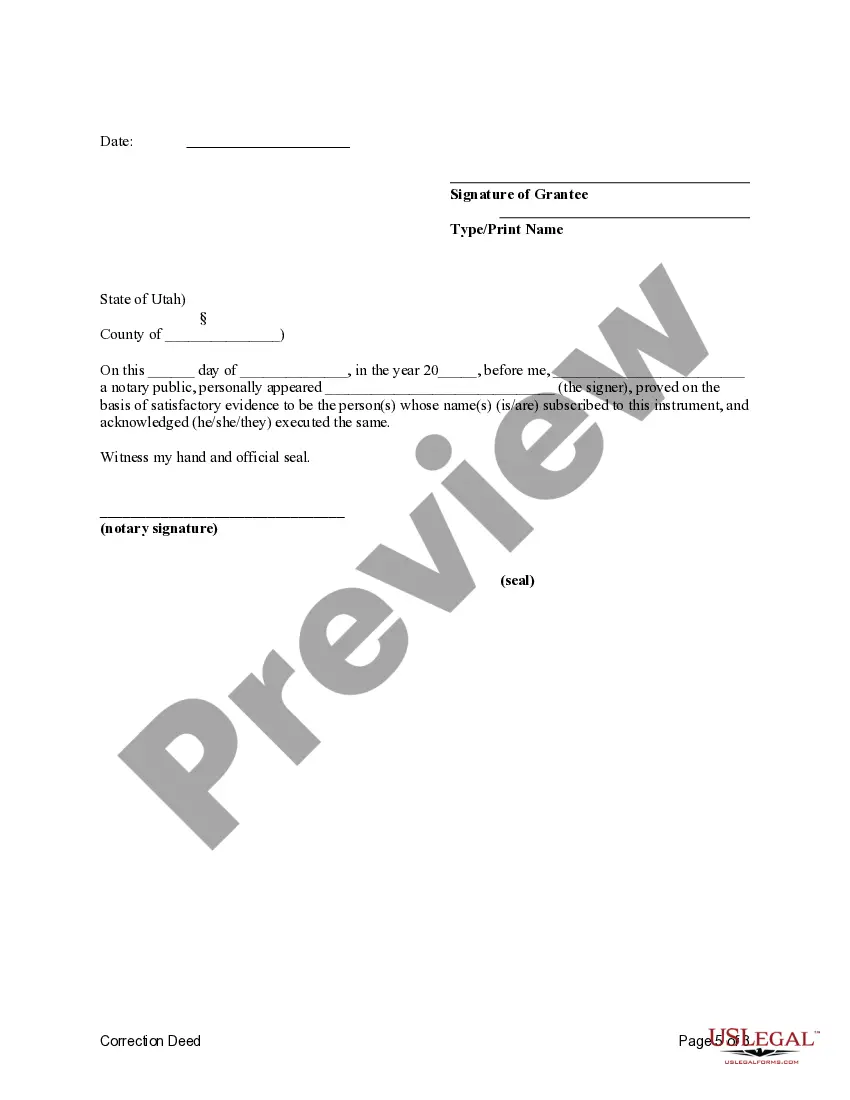 Get Correction Deed - Trust to an Individual Preview Correction Deed - Trust to an Individual