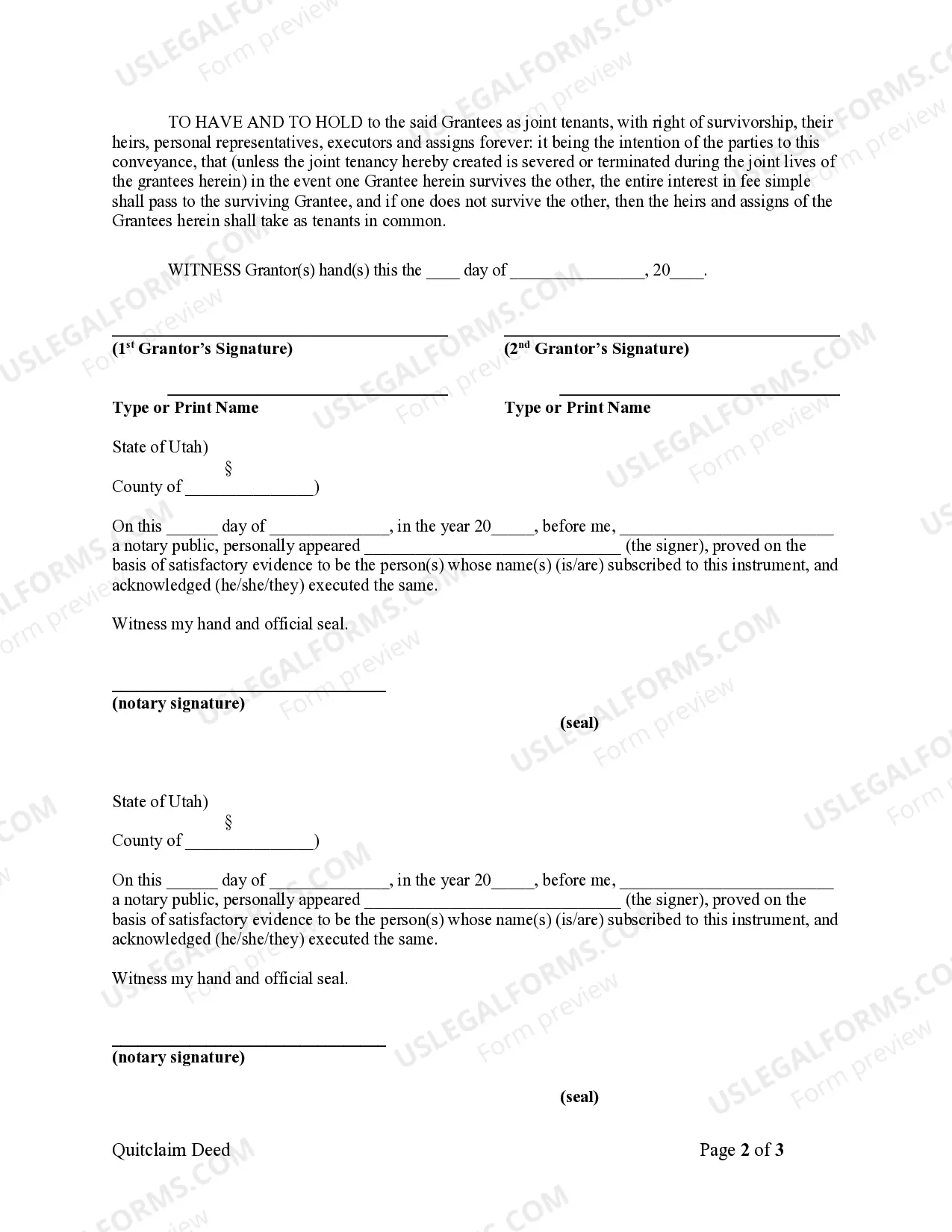 Preview Quitclaim Deed by Two Individuals to Husband and Wife