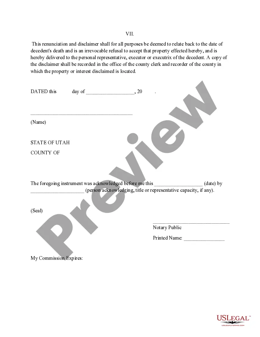 Preview Renunciation And Disclaimer of Real Property Interest