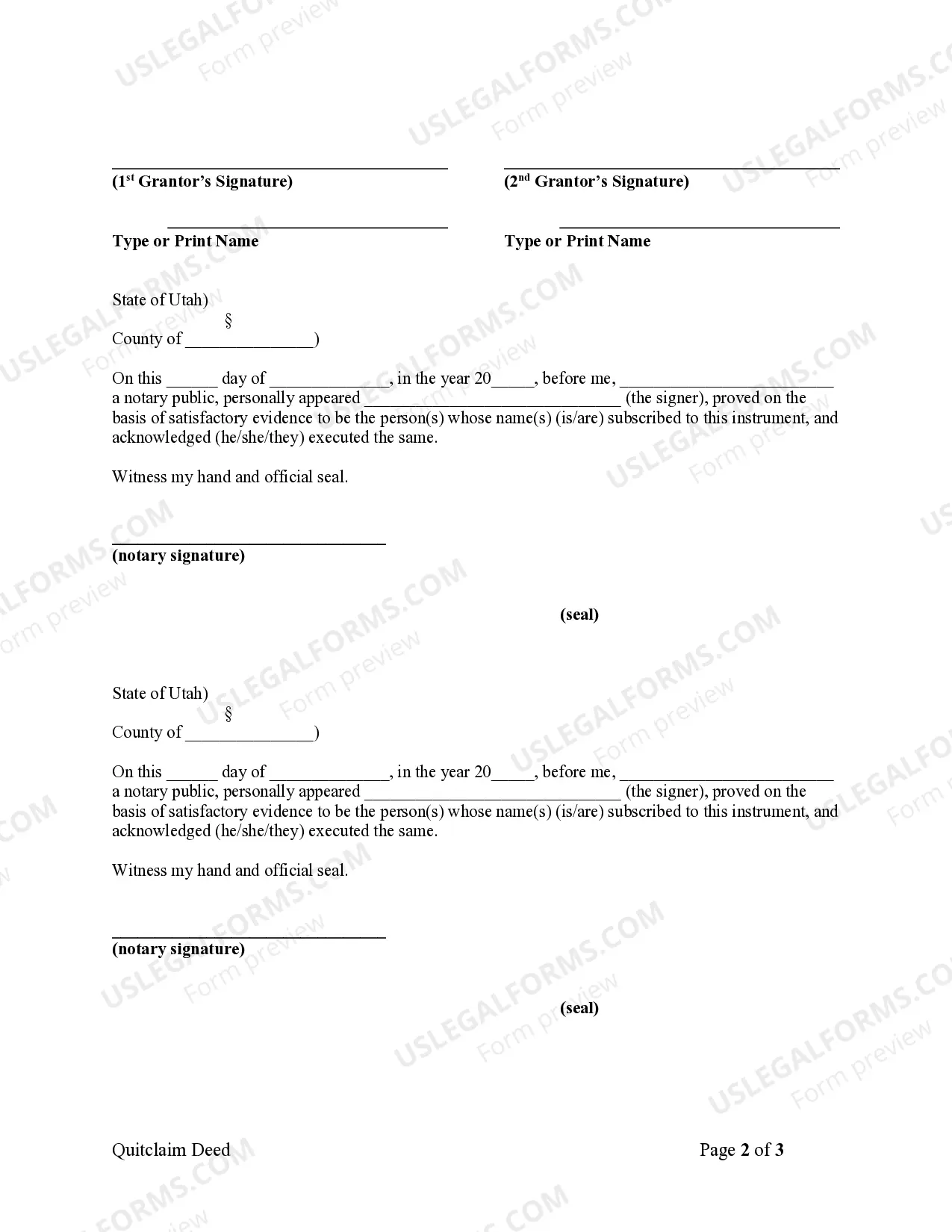 Preview Quitclaim Deed by Two Individuals to LLC