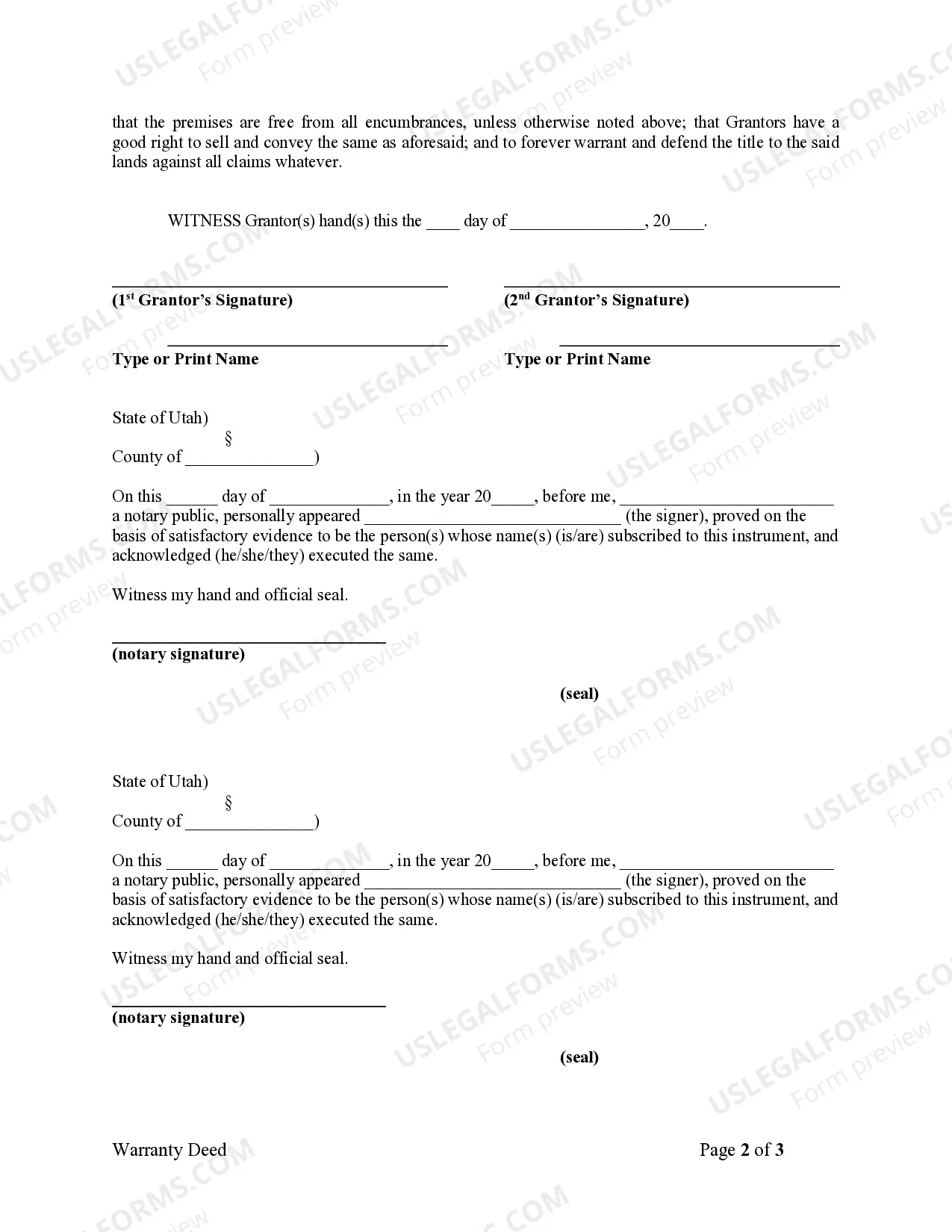 Preview Warranty Deed from two Individuals to Corporation