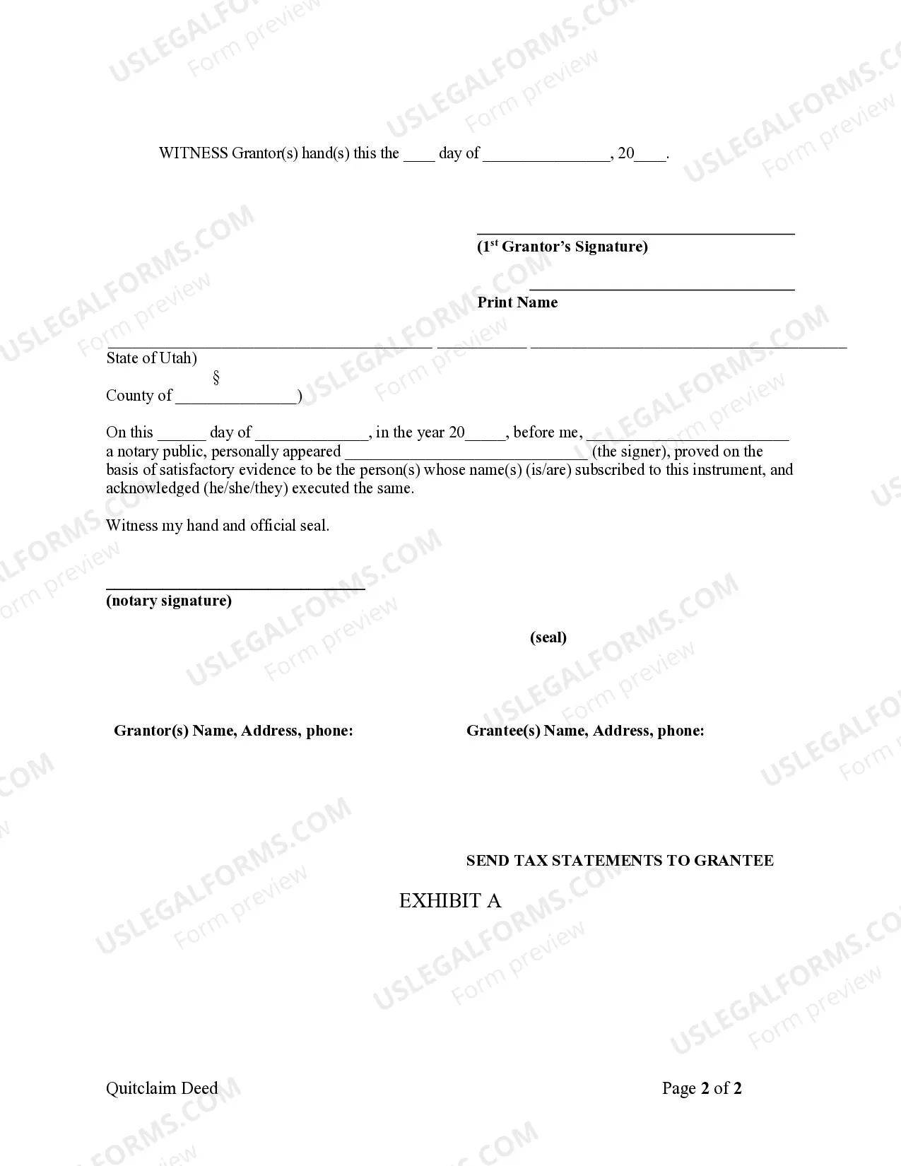 Preview Quitclaim Deed from Individual to Corporation
