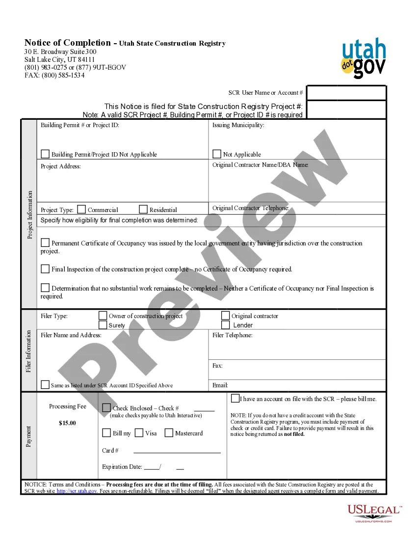 Preview Notice of Completion