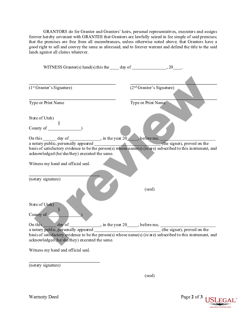 West Jordan Utah Warranty Deed From Husband And Wife To Llc Utah Warranty Deed Us Legal Forms 1391