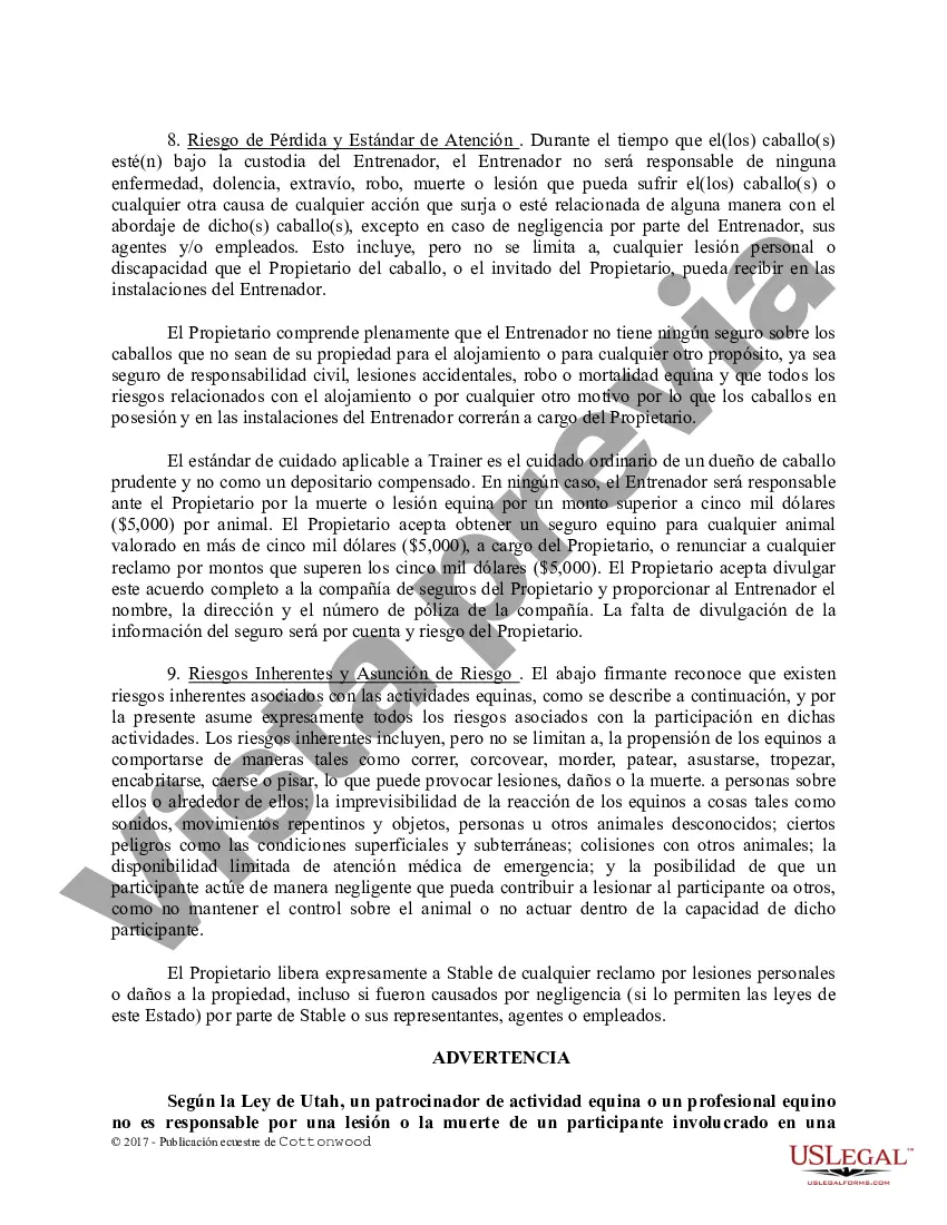 Preview Contrato de Entrenamiento - Caballo Equino Formas