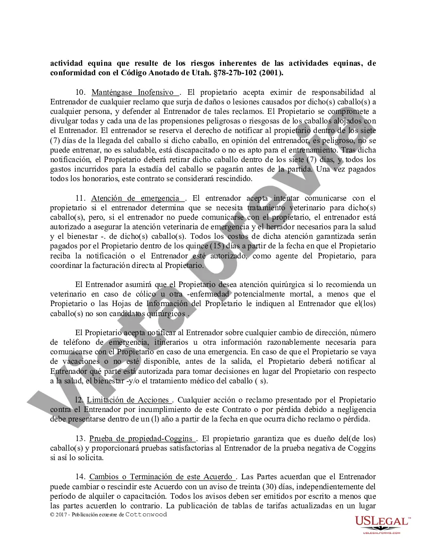 Preview Contrato de Entrenamiento - Caballo Equino Formas