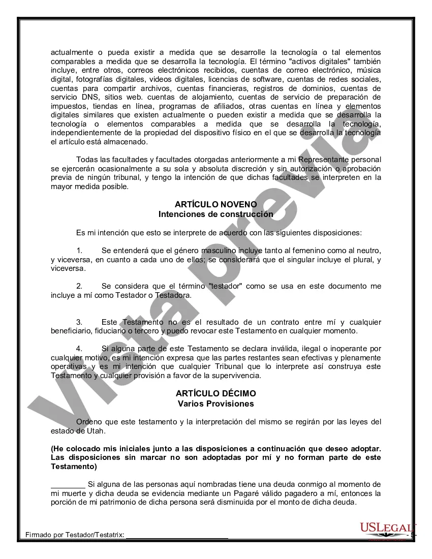 Preview Testamentos mutuos que contienen última voluntad y testamentos para personas solteras que viven juntas sin hijos