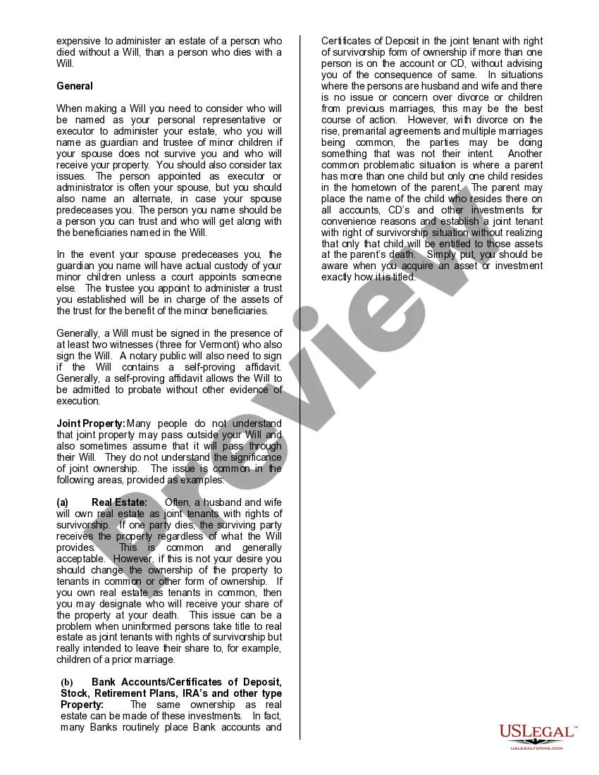 Preview Mutual Wills Package of Last Wills and Testaments for Man and Woman living together not Married with Adult Children