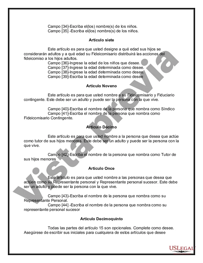 Preview Testamentos Mutuos o Últimas Voluntades y Testamentos para Personas Solteras que conviven con Hijos Menores