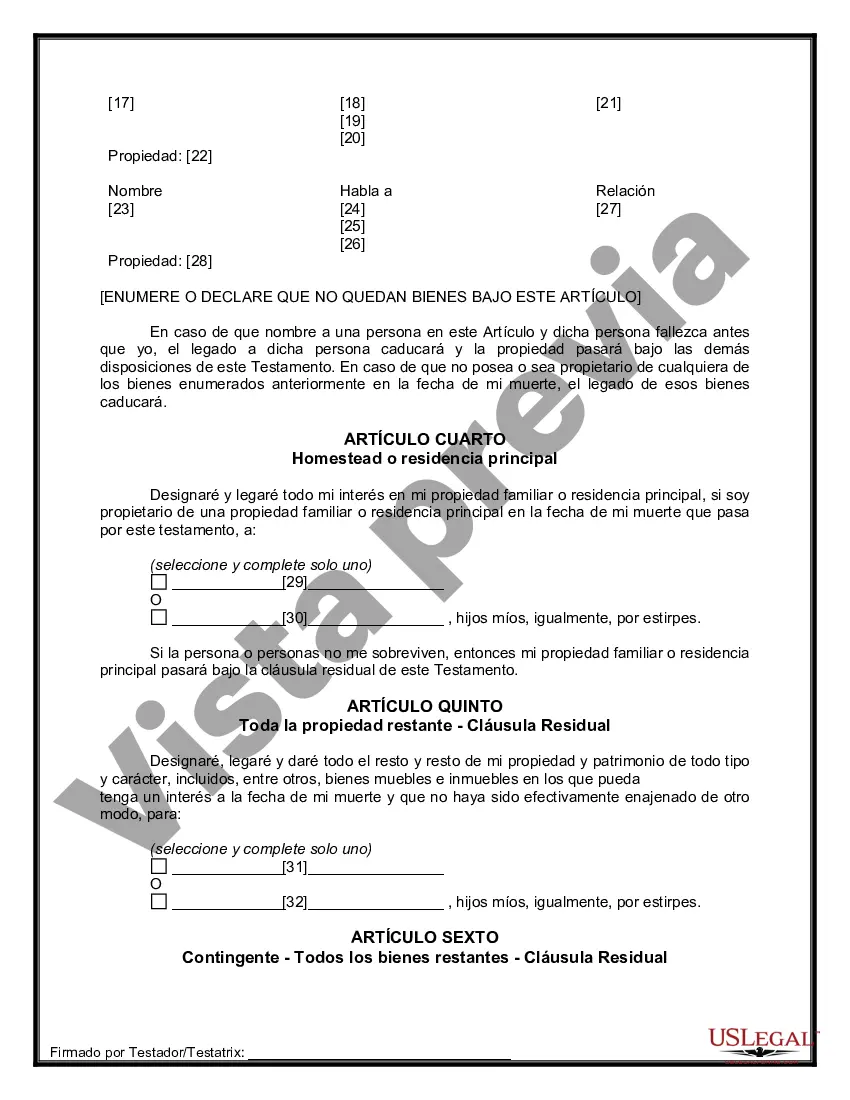 Preview Testamentos Mutuos o Últimas Voluntades y Testamentos para Personas Solteras que conviven con Hijos Menores