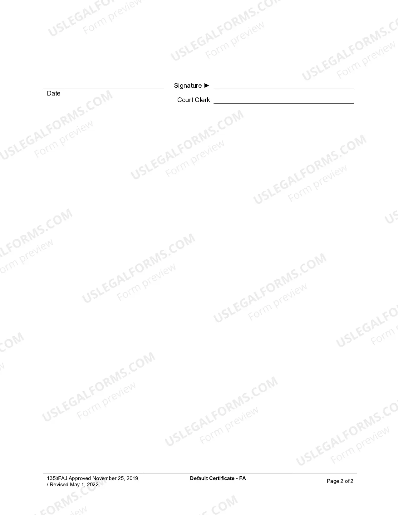 Preview Default Certificate