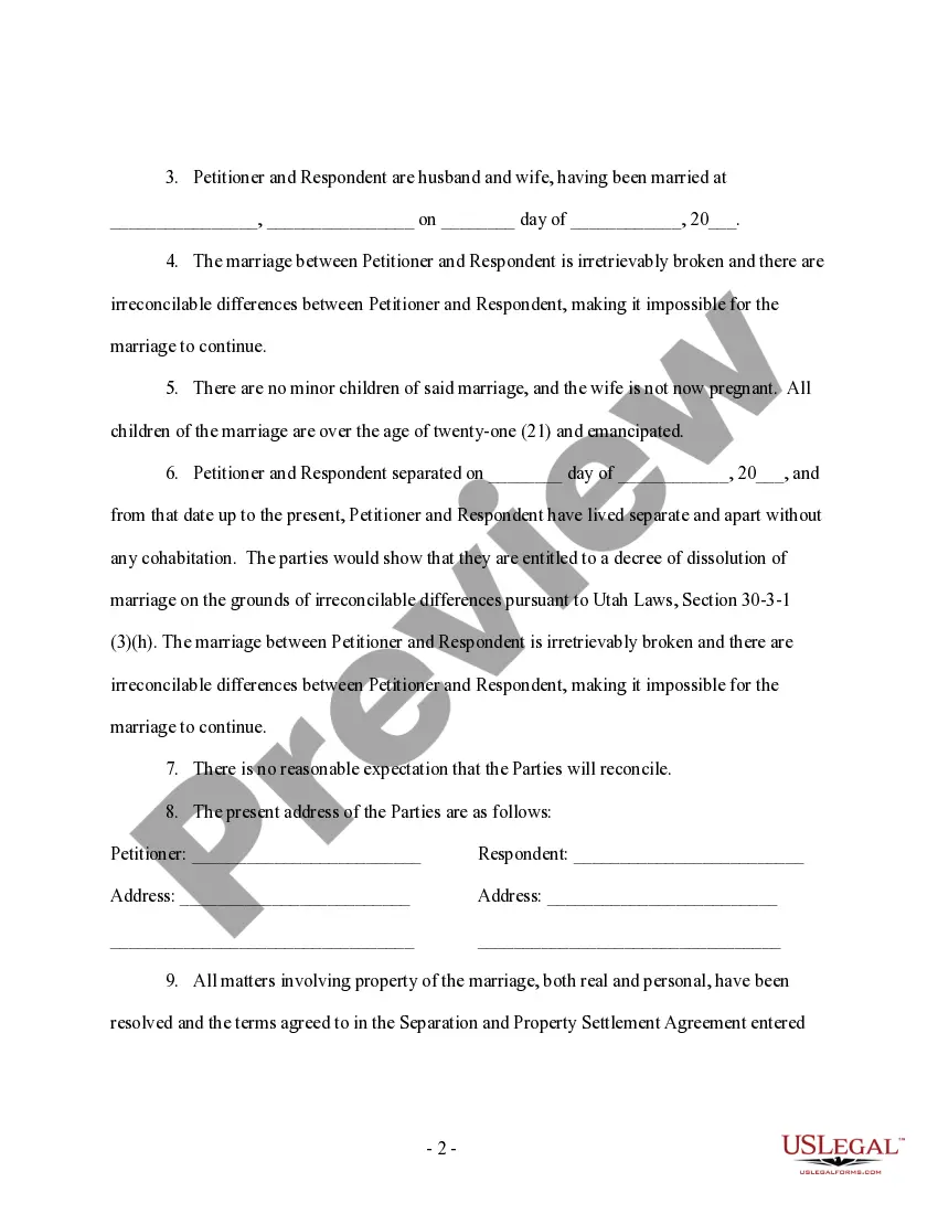 Get Complaint for Dissolution of Marriage Contract with Adult Children Preview Complaint for Dissolution of Marriage Contract with Adult Children