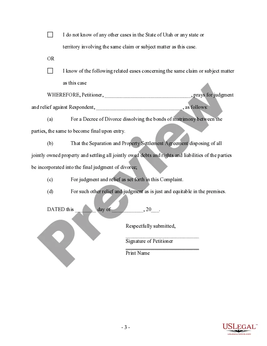 Get Complaint for Dissolution of Marriage Contract with No children Preview Complaint for Dissolution of Marriage Contract with No children
