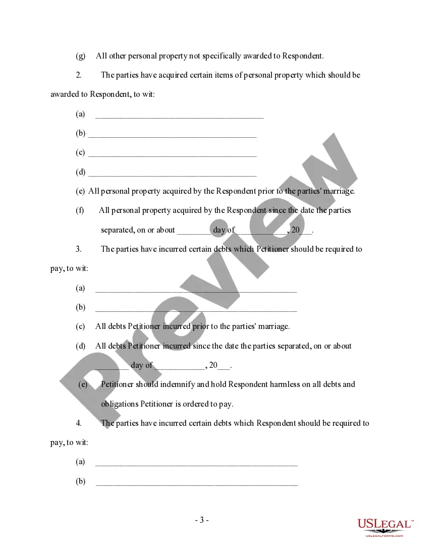 Get Marital Domestic Separation and Property Settlement Agreement no children Preview Marital Domestic Separation and Property Settlement Agreement no children