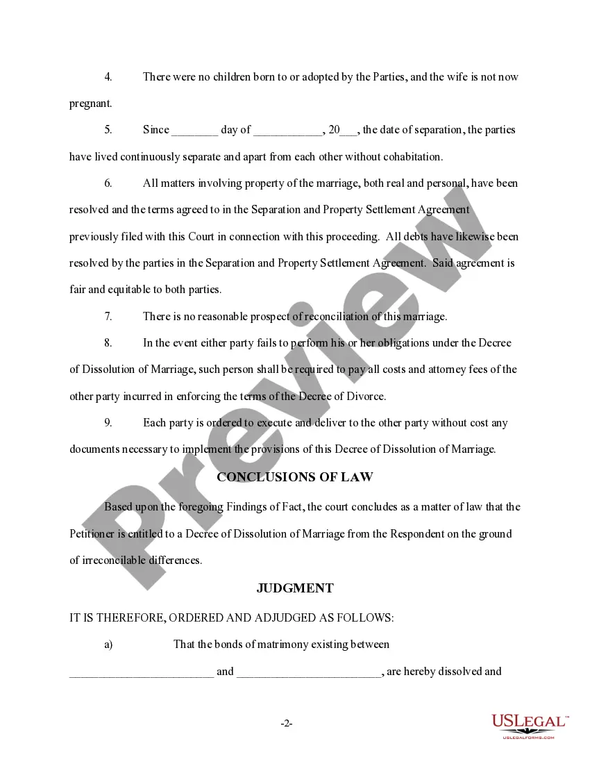 Get Decree of Dissolution - no children Preview Decree of Dissolution - no children