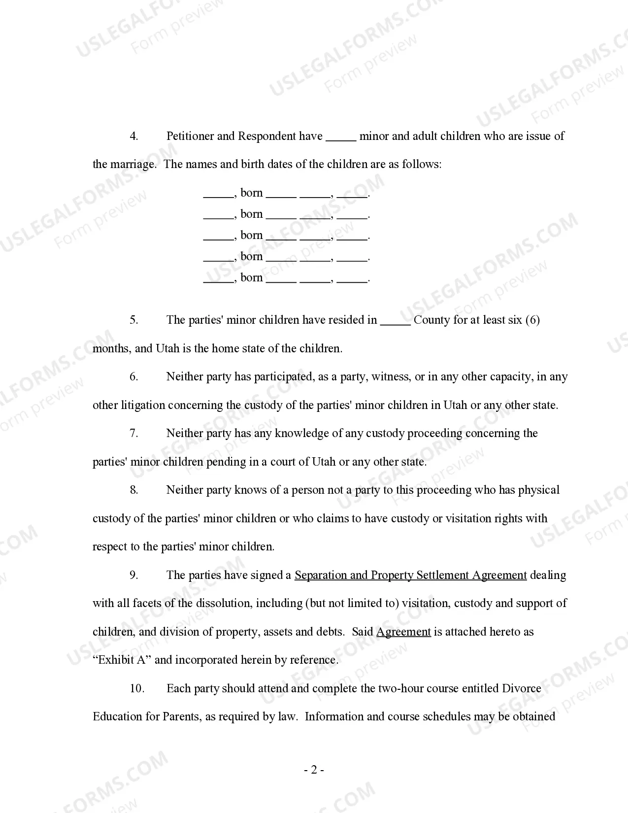 Preview Verified Complaint for Divorce for People with Adult and Minor Children