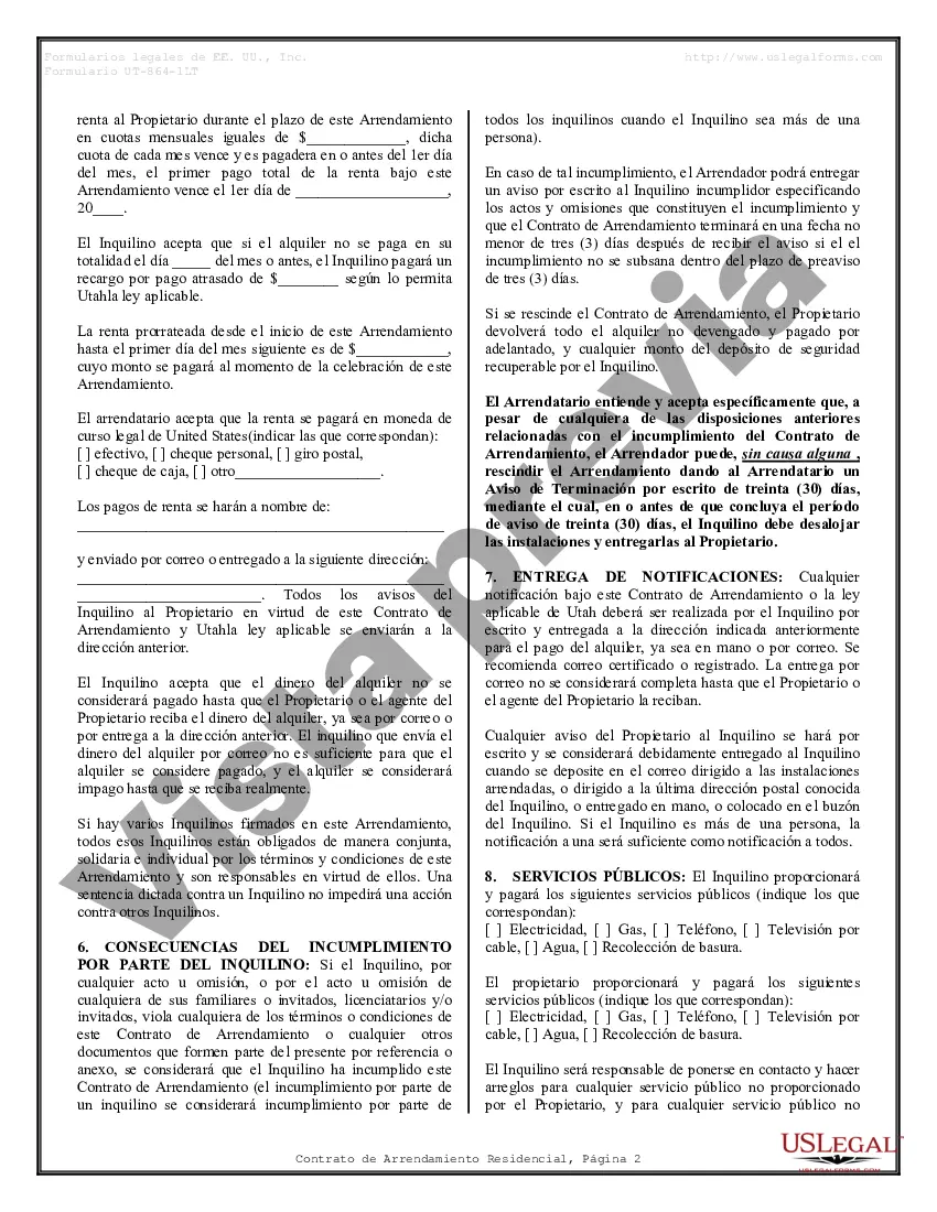 Preview Arrendamiento residencial o contrato de alquiler de mes a mes