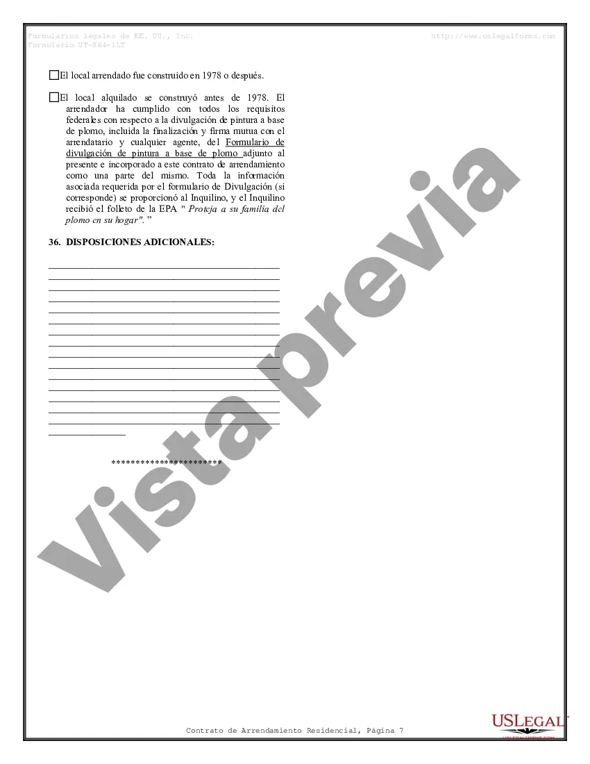 Preview Arrendamiento residencial o contrato de alquiler de mes a mes