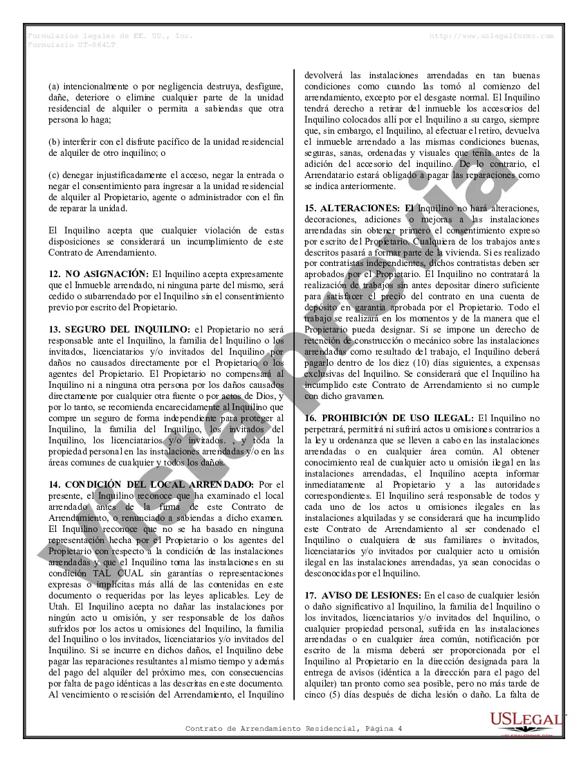 Preview Contrato de arrendamiento de alquiler residencial