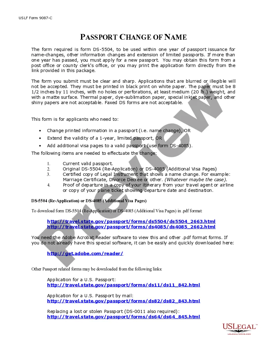 Preview Name Change Notification Package for Brides, Court Ordered Name Change, Divorced, Marriage