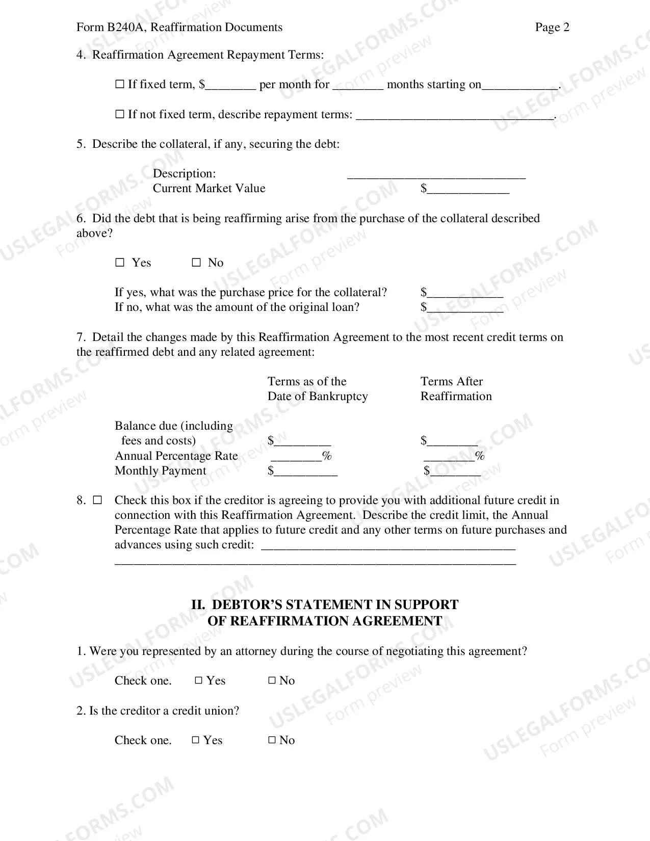 Preview Reaffirmation Agreement