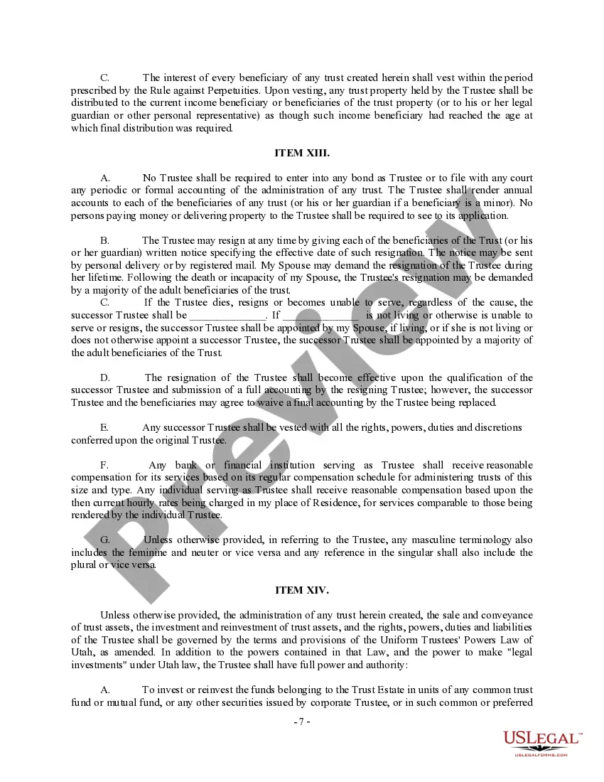 Preview Complex Will with Credit Shelter Marital Trust for Large Estates