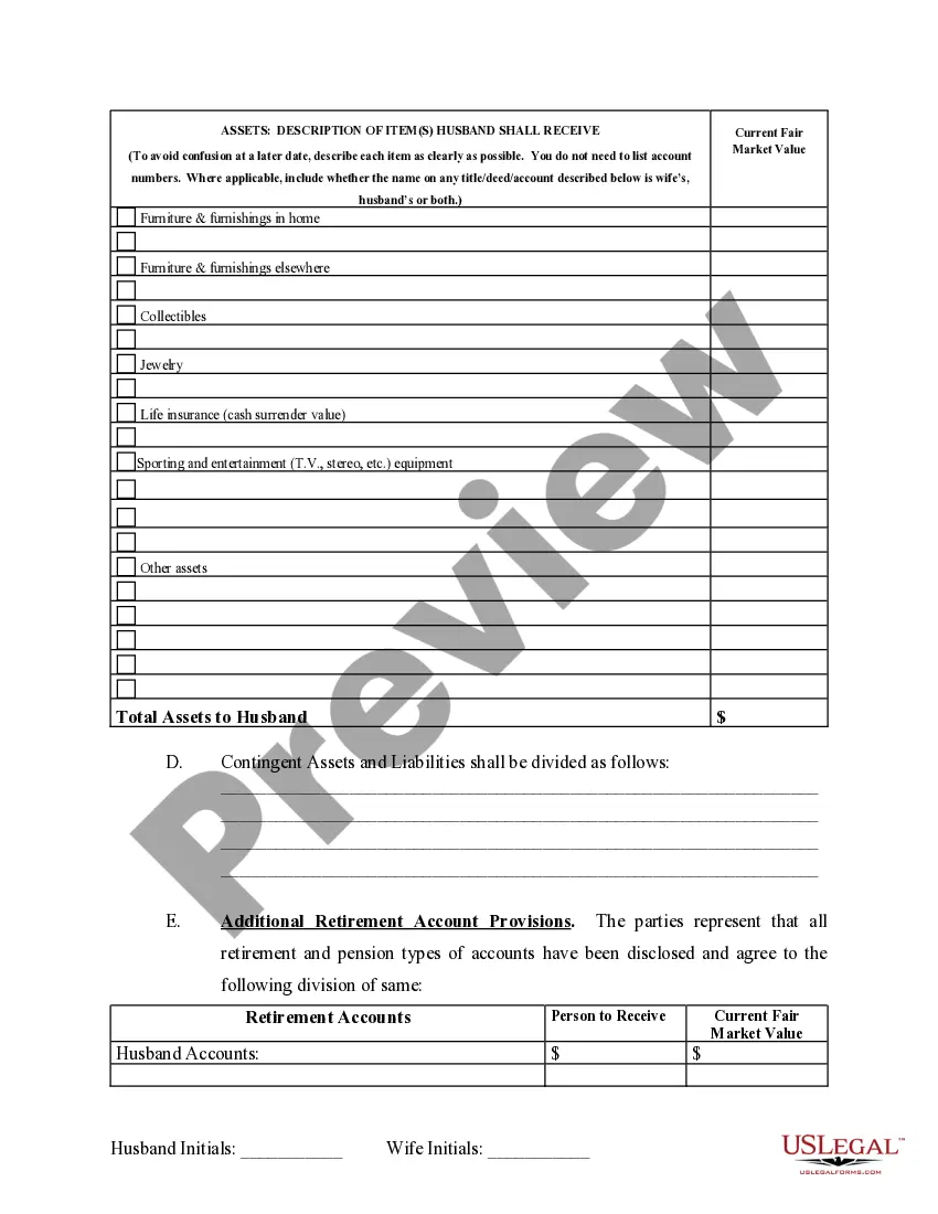 Preview Marital Domestic Separation and Property Settlement Agreement Minor Children Parties May have Joint Property or Debts where Divorce Action Filed