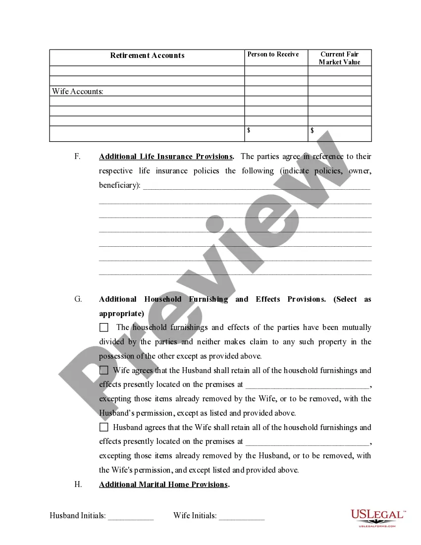 Preview Marital Domestic Separation and Property Settlement Agreement Minor Children Parties May have Joint Property or Debts where Divorce Action Filed