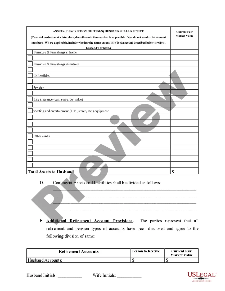 Get Marital Domestic Separation and Property Settlement Agreement no Children parties may have Joint Property or Debts where Divorce Action Filed Preview Marital Domestic Separation and Property Settlement Agreement no Children parties may have Joint Property or Debts where Divorce Action Filed