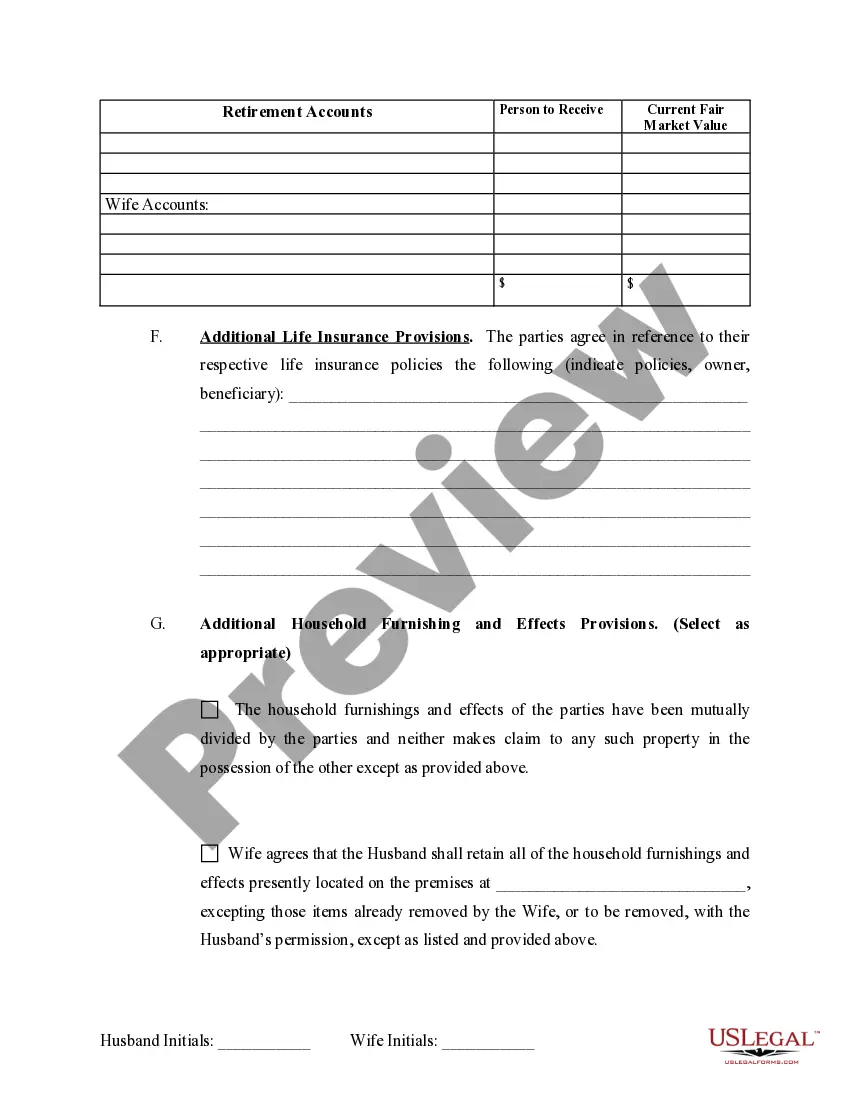 Get Marital Domestic Separation and Property Settlement Agreement no Children parties may have Joint Property or Debts where Divorce Action Filed Preview Marital Domestic Separation and Property Settlement Agreement no Children parties may have Joint Property or Debts where Divorce Action Filed