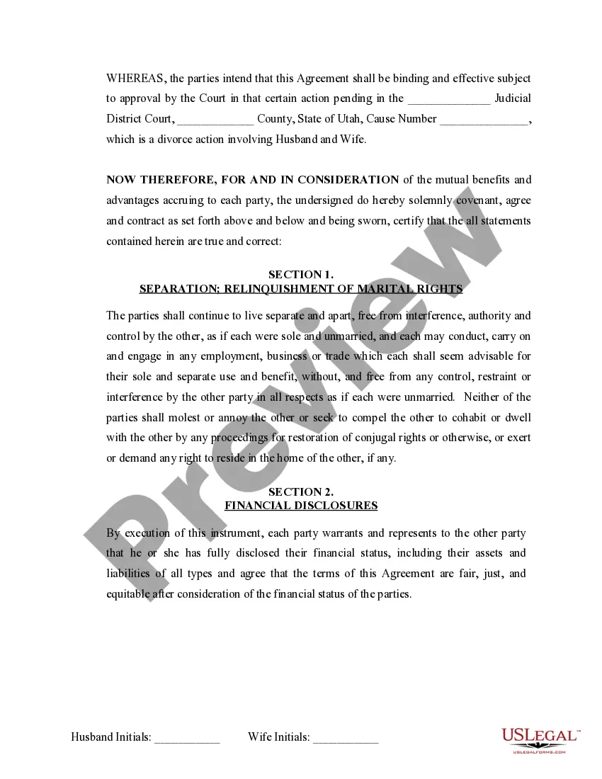 Preview Marital Domestic Separation and Property Settlement Agreement Adult Children Parties May have Joint Property or Debts where Divorce Action Filed