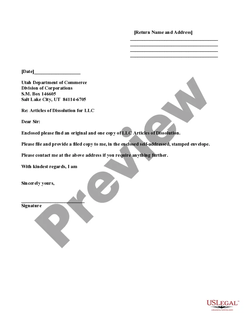 Get Utah Dissolution Package to Dissolve Limited Liability Company LLC Preview Utah Dissolution Package to Dissolve Limited Liability Company LLC