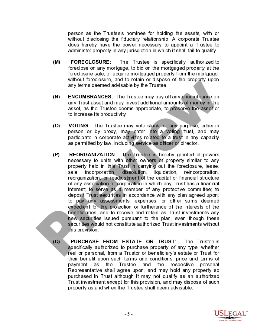 Preview Living Trust for Husband and Wife with No Children