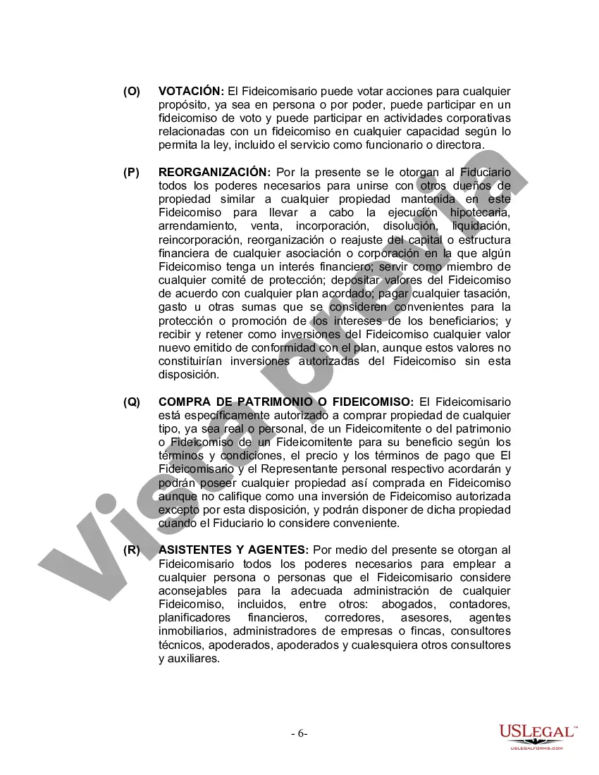 Preview Fideicomiso en Vida para Individuos Solteros, Divorciados o Viudos (o Viudos) con Hijos