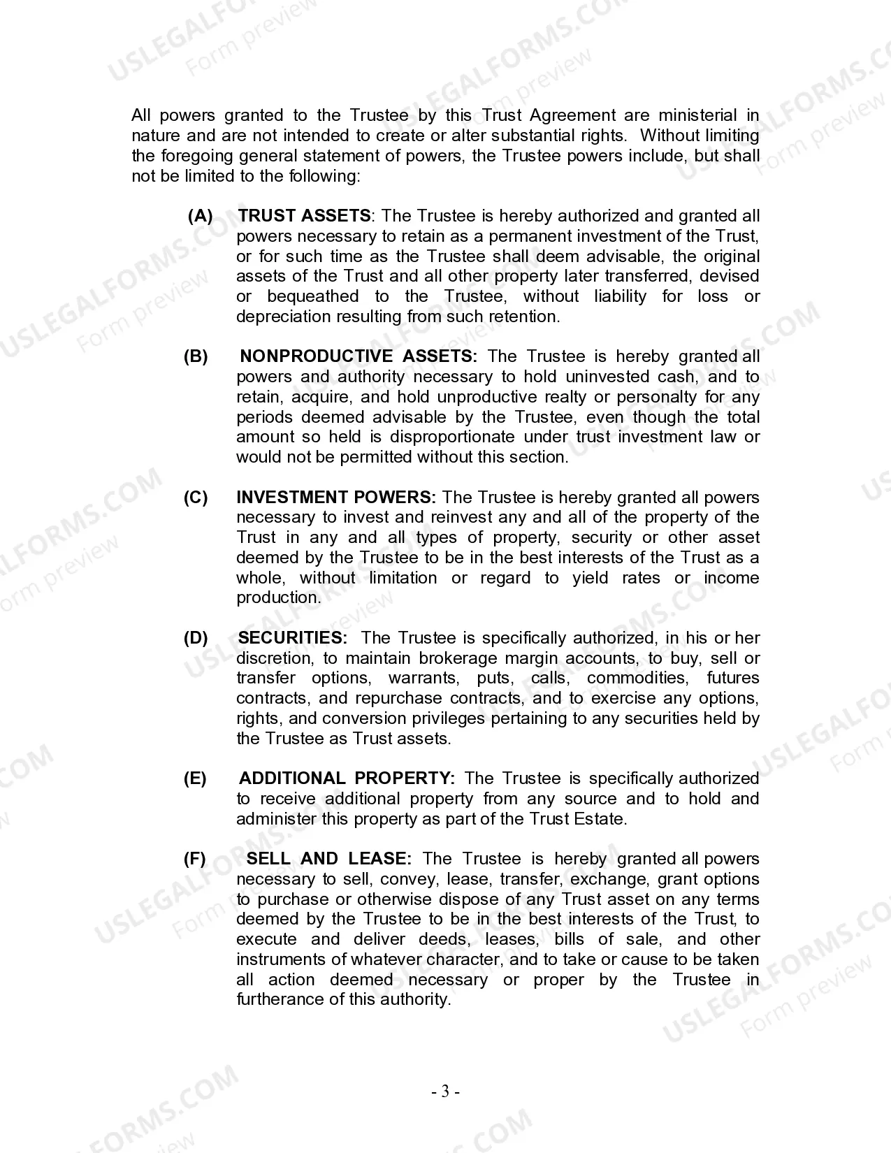 Preview Living Trust for Individual Who is Single, Divorced or Widow (or Widower) with Children