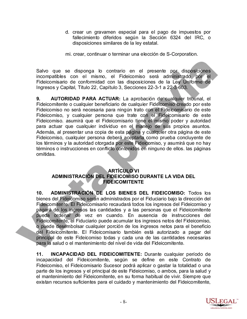 Preview Fideicomiso en vida para esposo y esposa con un hijo