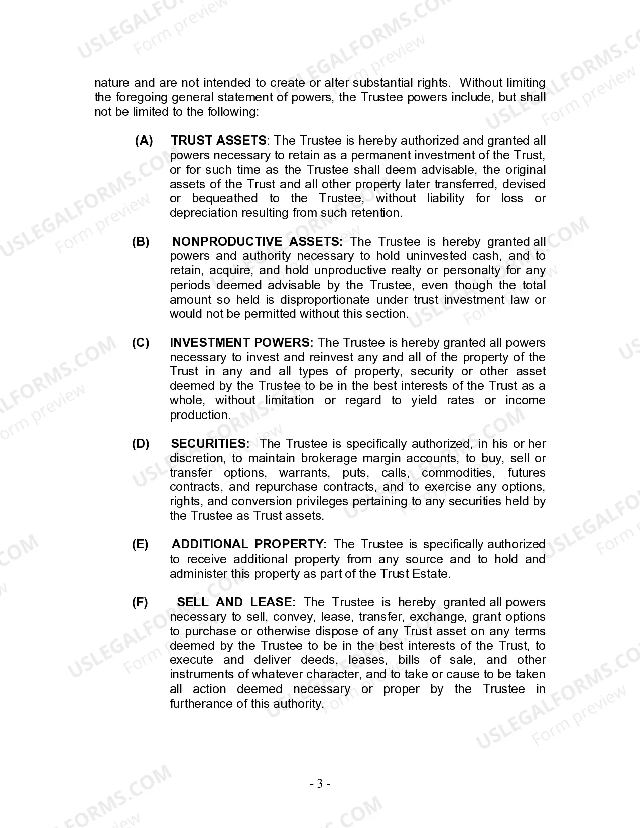 Preview Living Trust for Husband and Wife with One Child