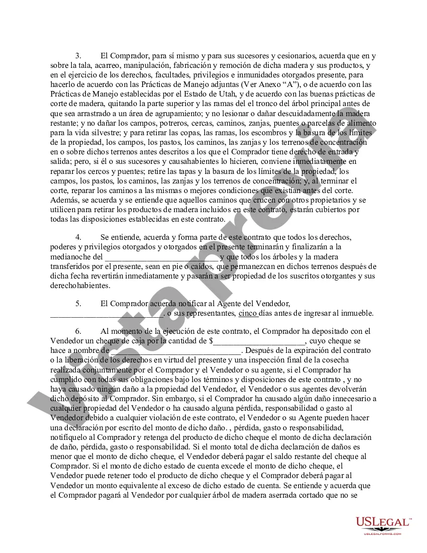 Preview Contrato de venta de madera de Utah